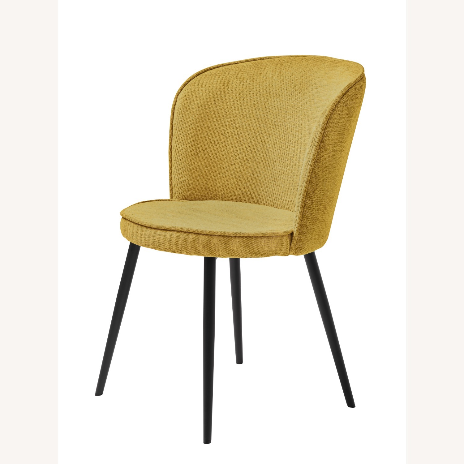 Pair of Dining Chairs with Steel Legs in Mustard - image-1