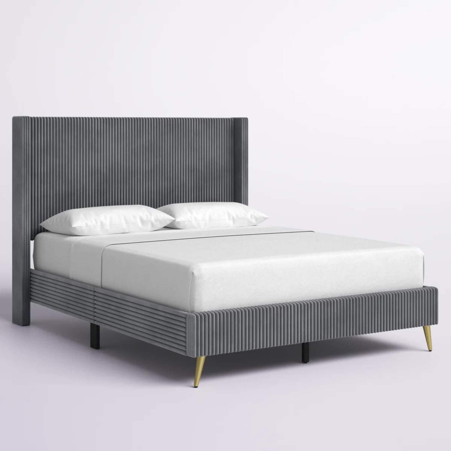 Andretta Upholstered Wingback Bed - image-4