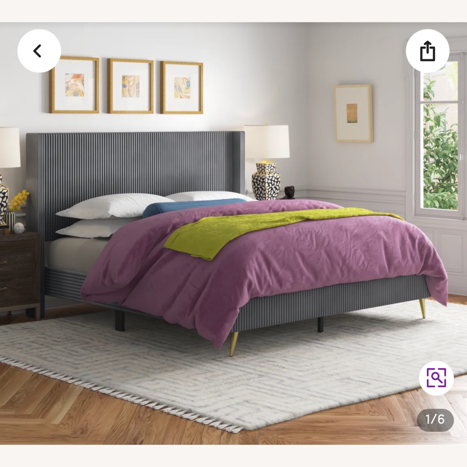 Andretta Upholstered Wingback Bed - image-2