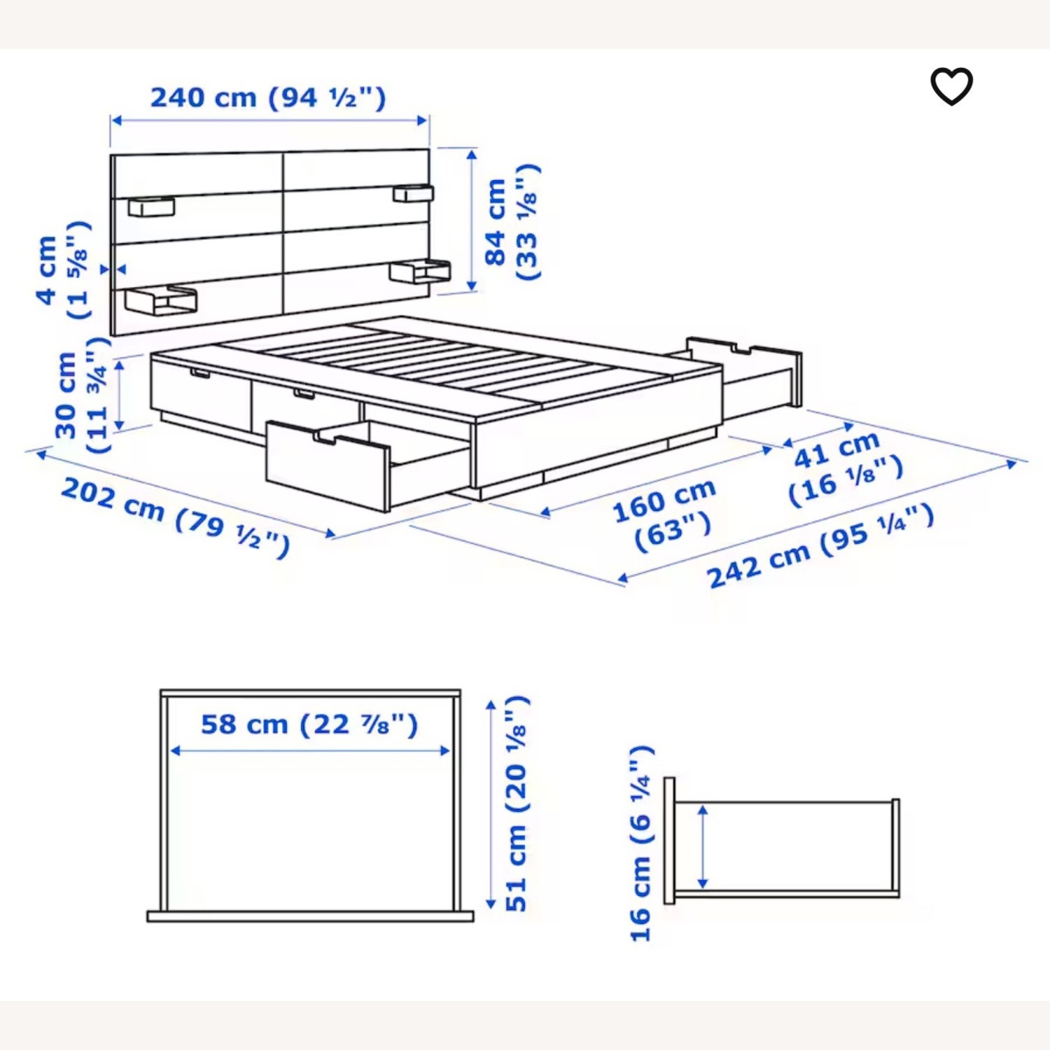 IKEA NORDLI Bed Storage and Headboard - image-2