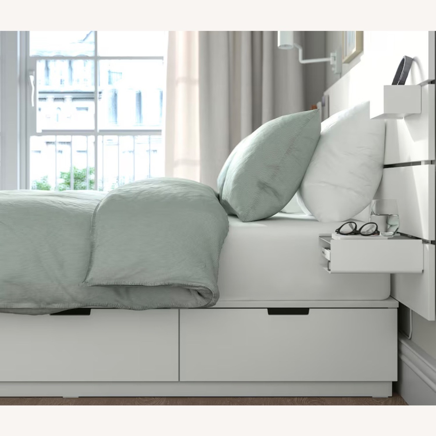 IKEA NORDLI Bed Storage and Headboard - image-3