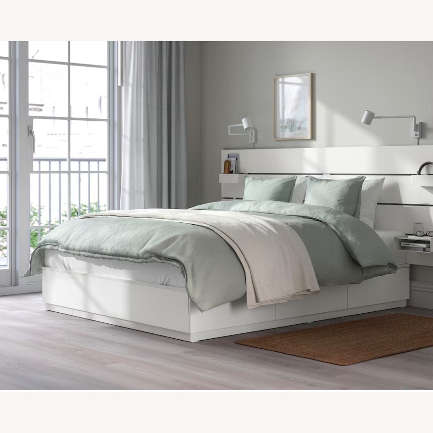 IKEA NORDLI Bed Storage and Headboard - image-1