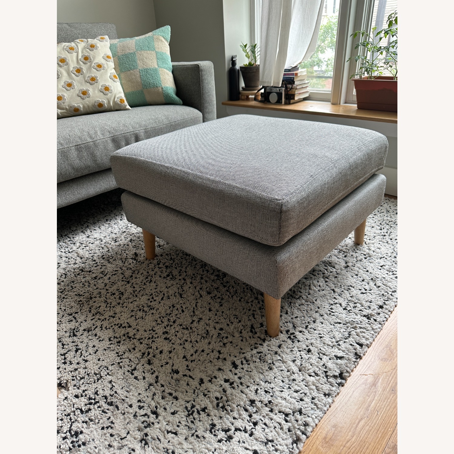Burrow Gray Nomad Ottoman - image-1
