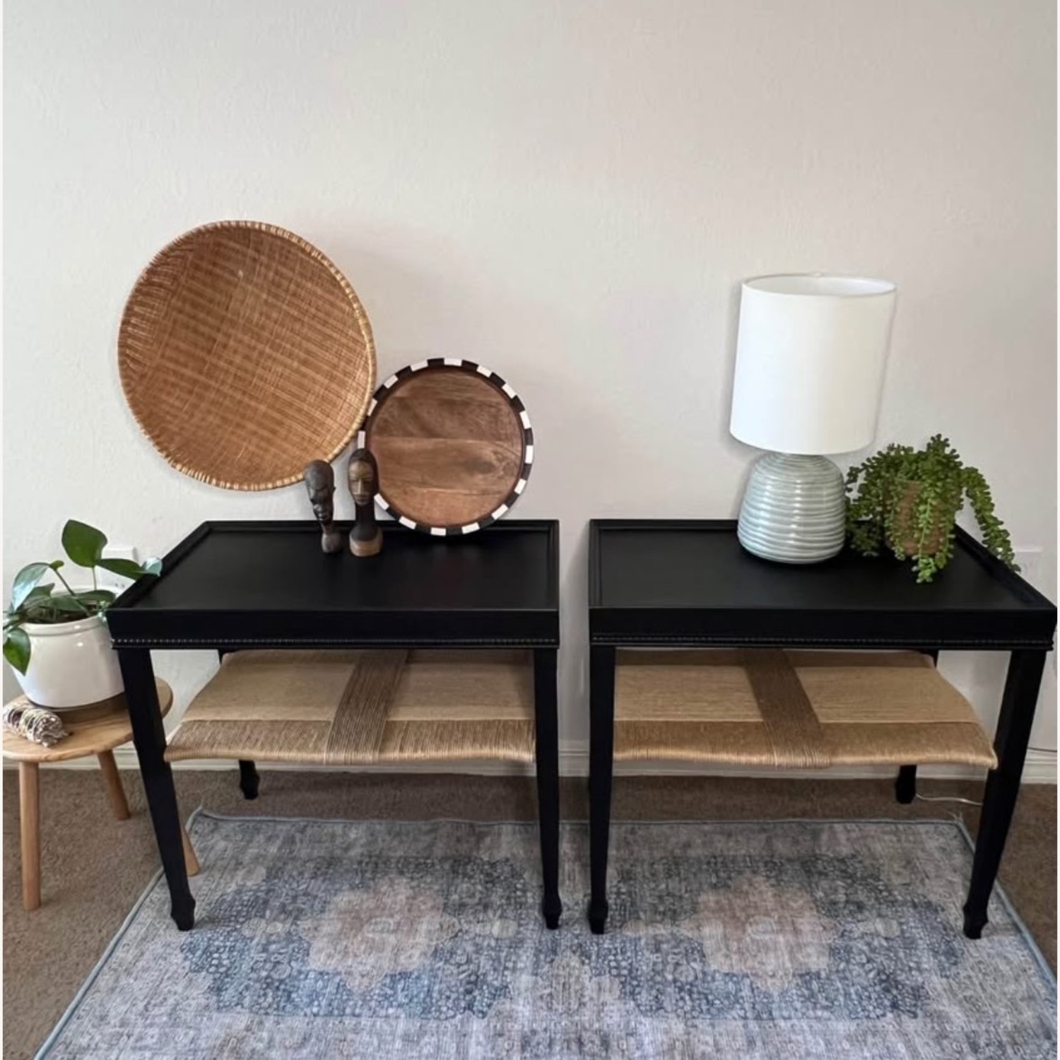 Boho Chic Black Side Tables - image-1