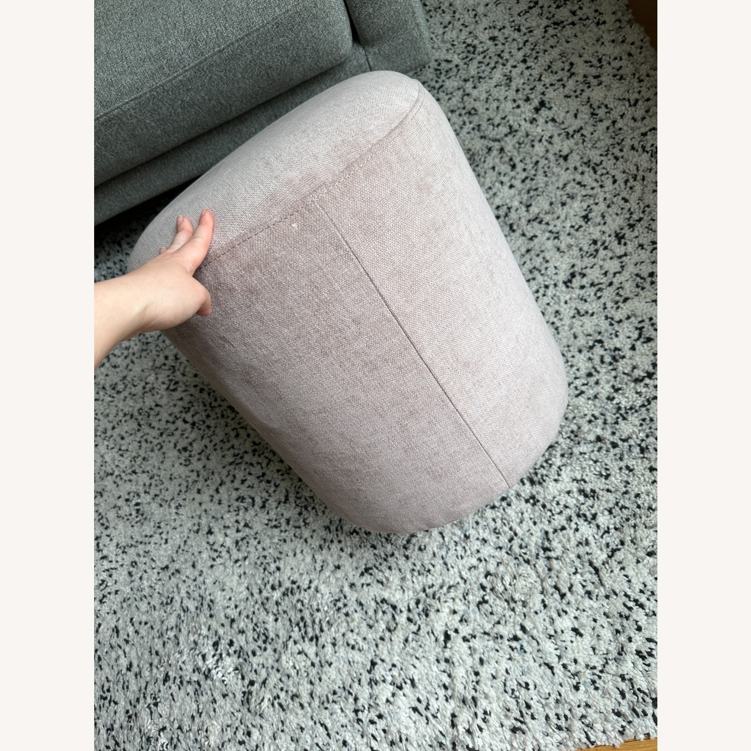 West Elm Auburn Ottoman in Dusty Rose Pink - image-1