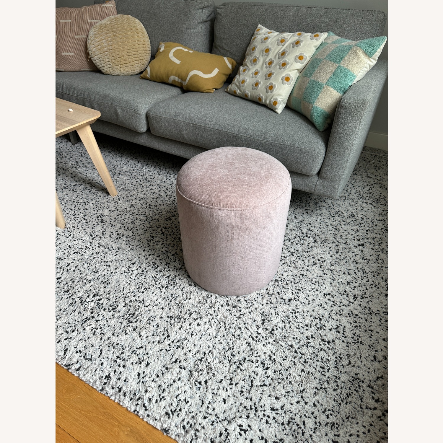 West Elm Auburn Ottoman in Dusty Rose Pink - image-5