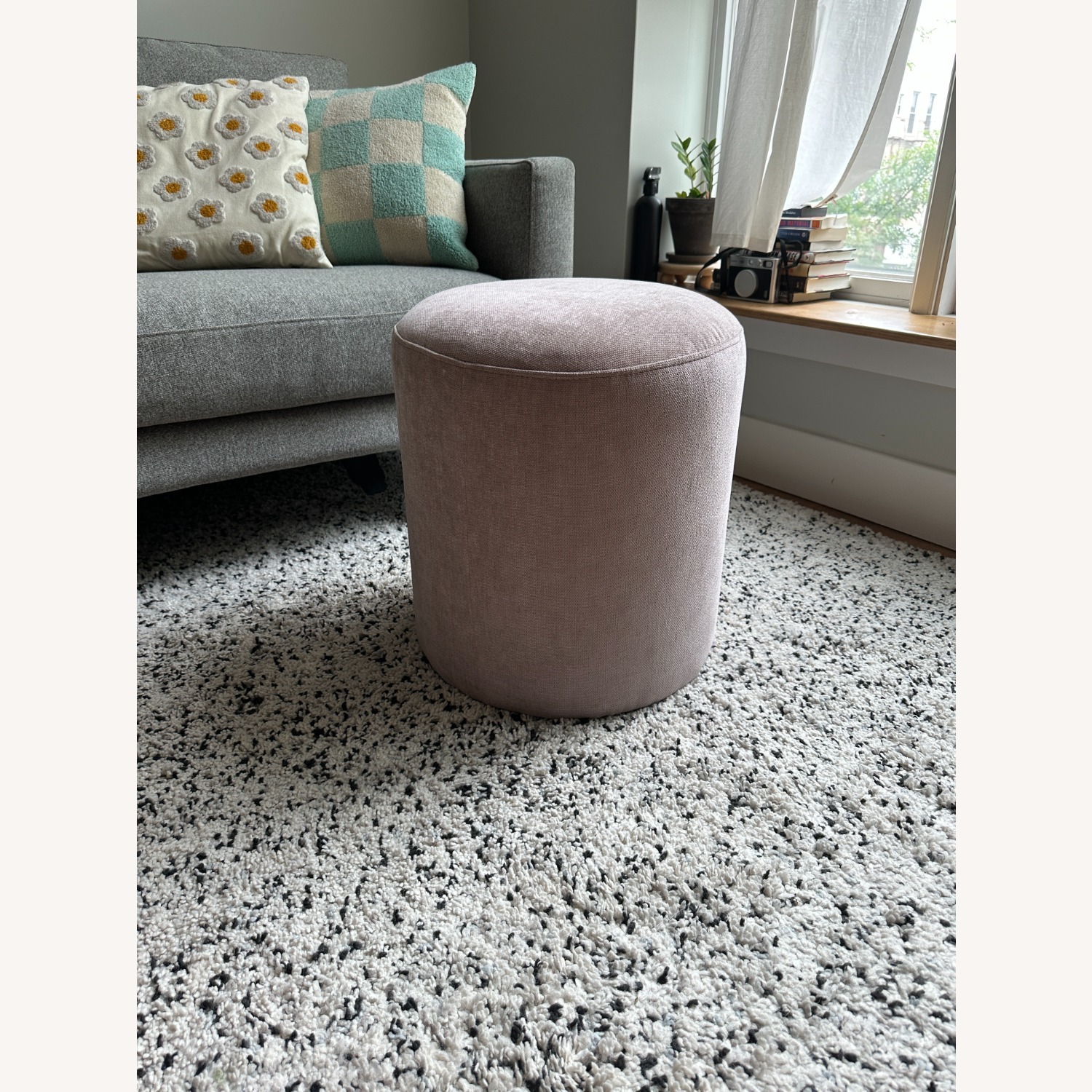 West Elm Auburn Ottoman in Dusty Rose Pink - image-4