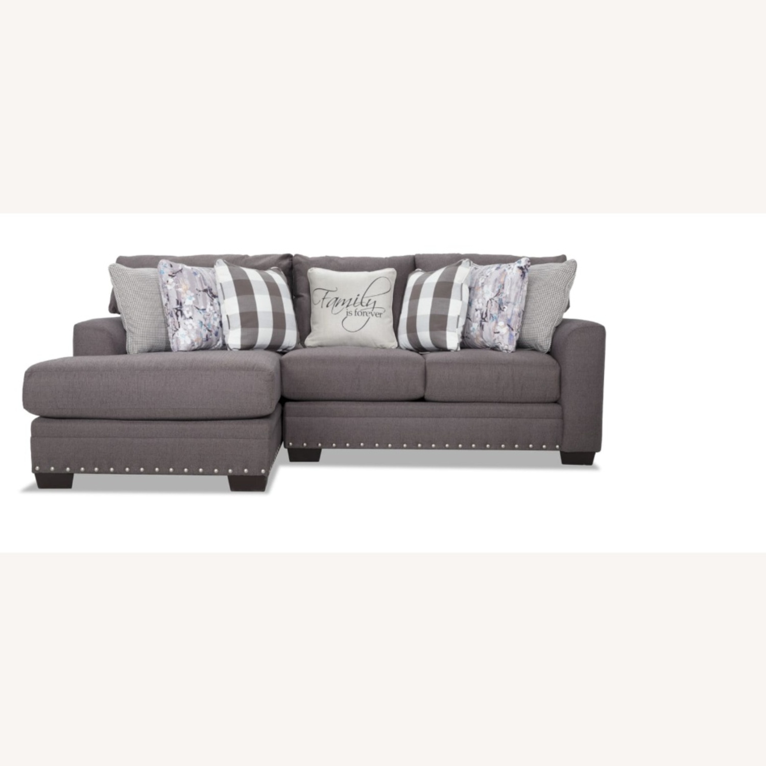 Gray 2 Piece Right Arm Facing Chaise Sectional - image-5