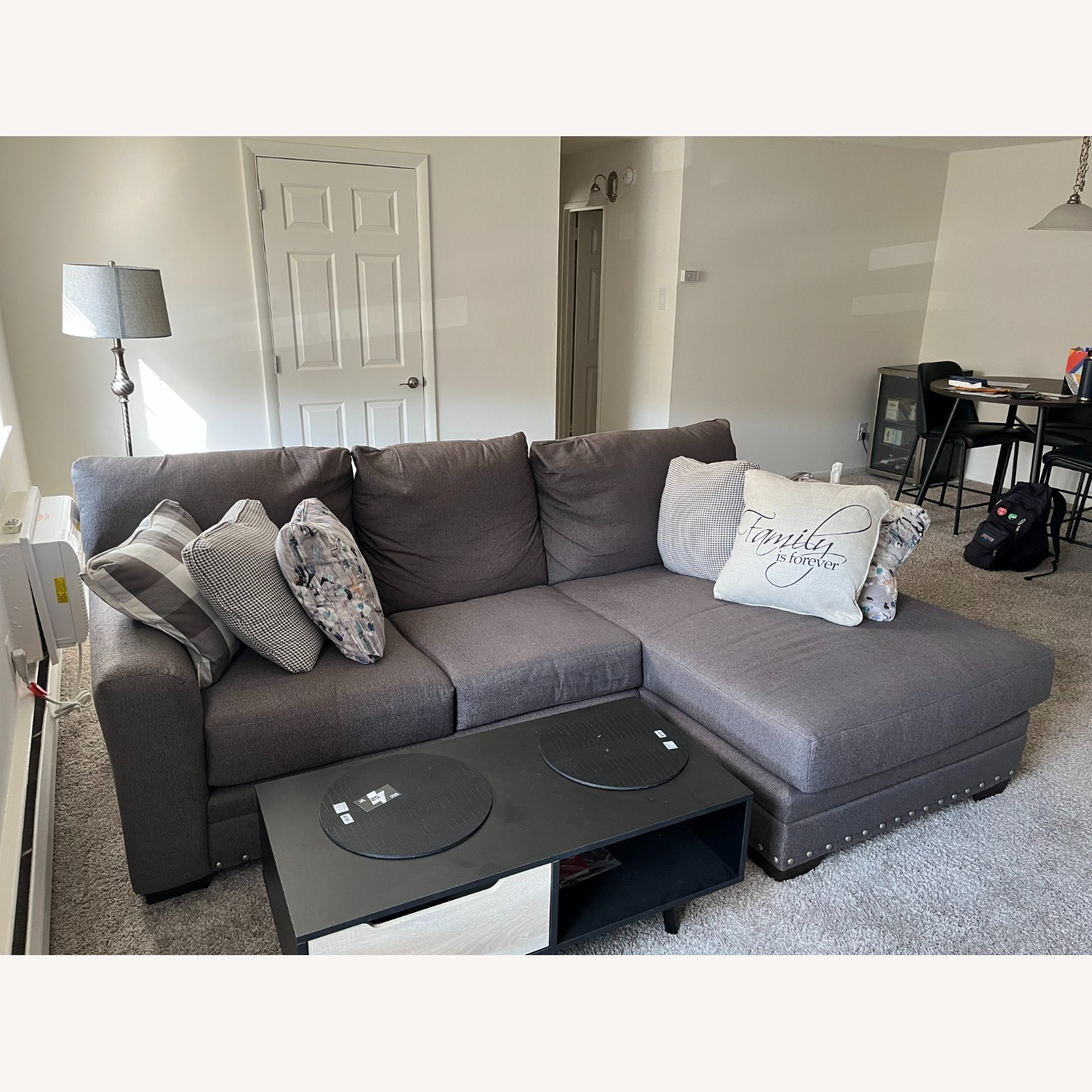 Gray 2 Piece Right Arm Facing Chaise Sectional - image-2