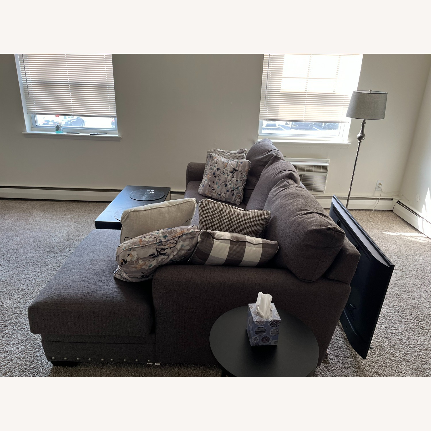 Gray 2 Piece Right Arm Facing Chaise Sectional - image-3