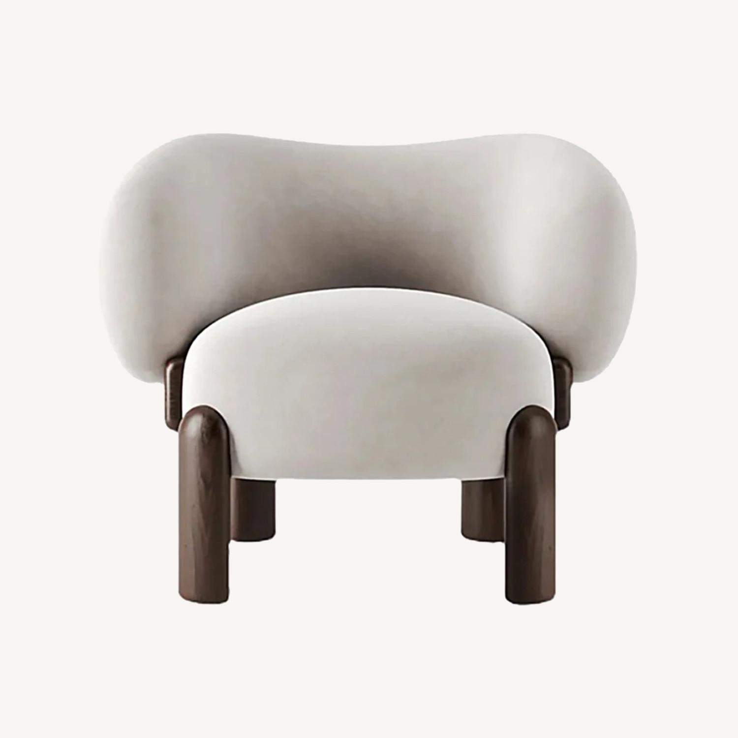 Nordic Fabric Solid Wood Bubble Lazy Sofa Chair - image-0