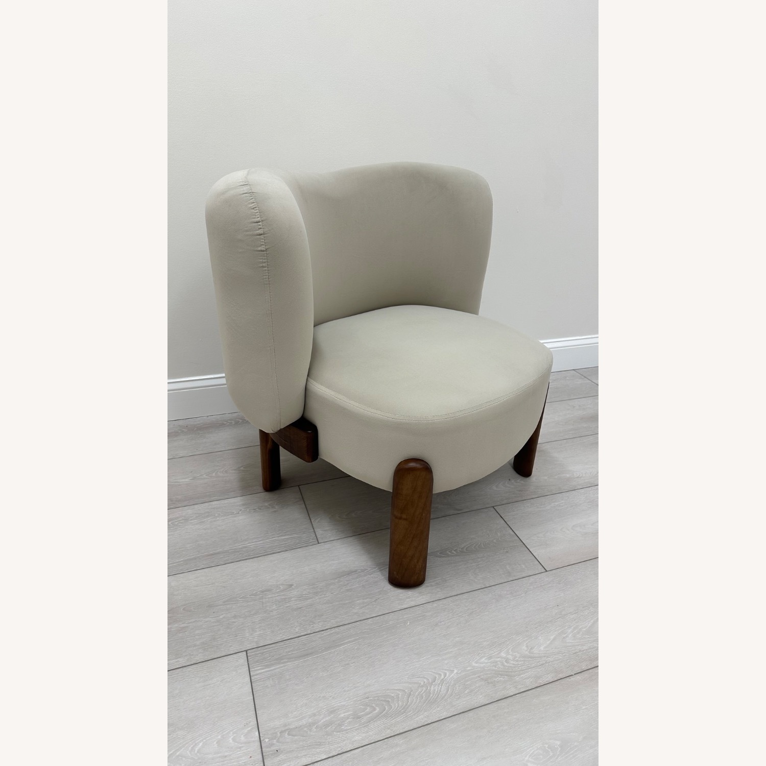 Nordic Fabric Solid Wood Bubble Lazy Sofa Chair - image-1