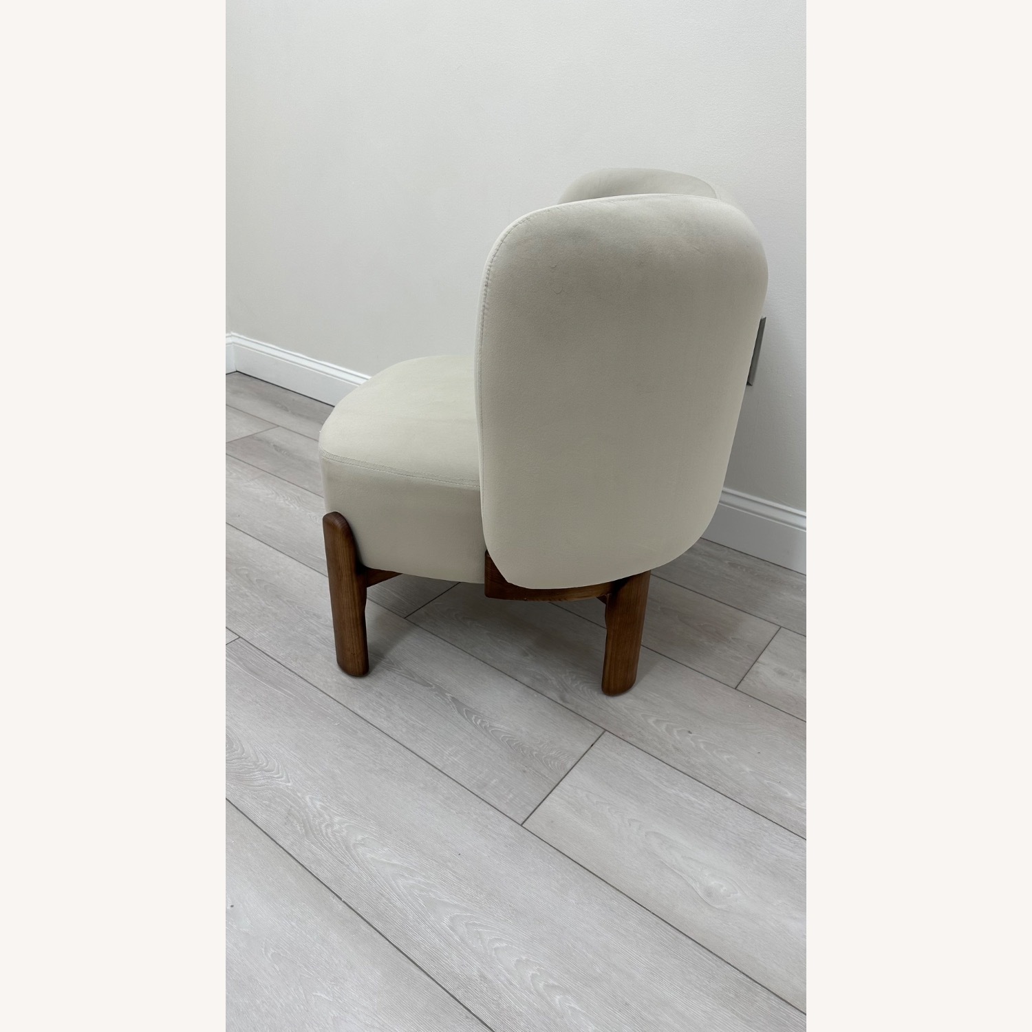 Nordic Fabric Solid Wood Bubble Lazy Sofa Chair - image-3