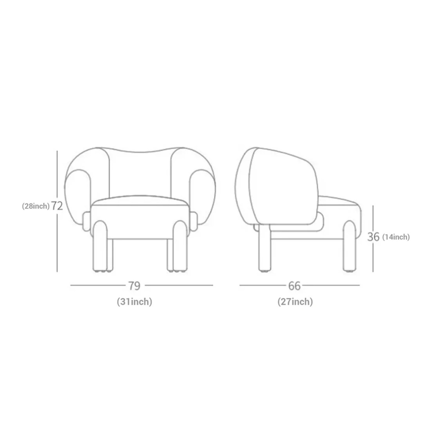 Nordic Fabric Solid Wood Bubble Lazy Sofa Chair - image-6