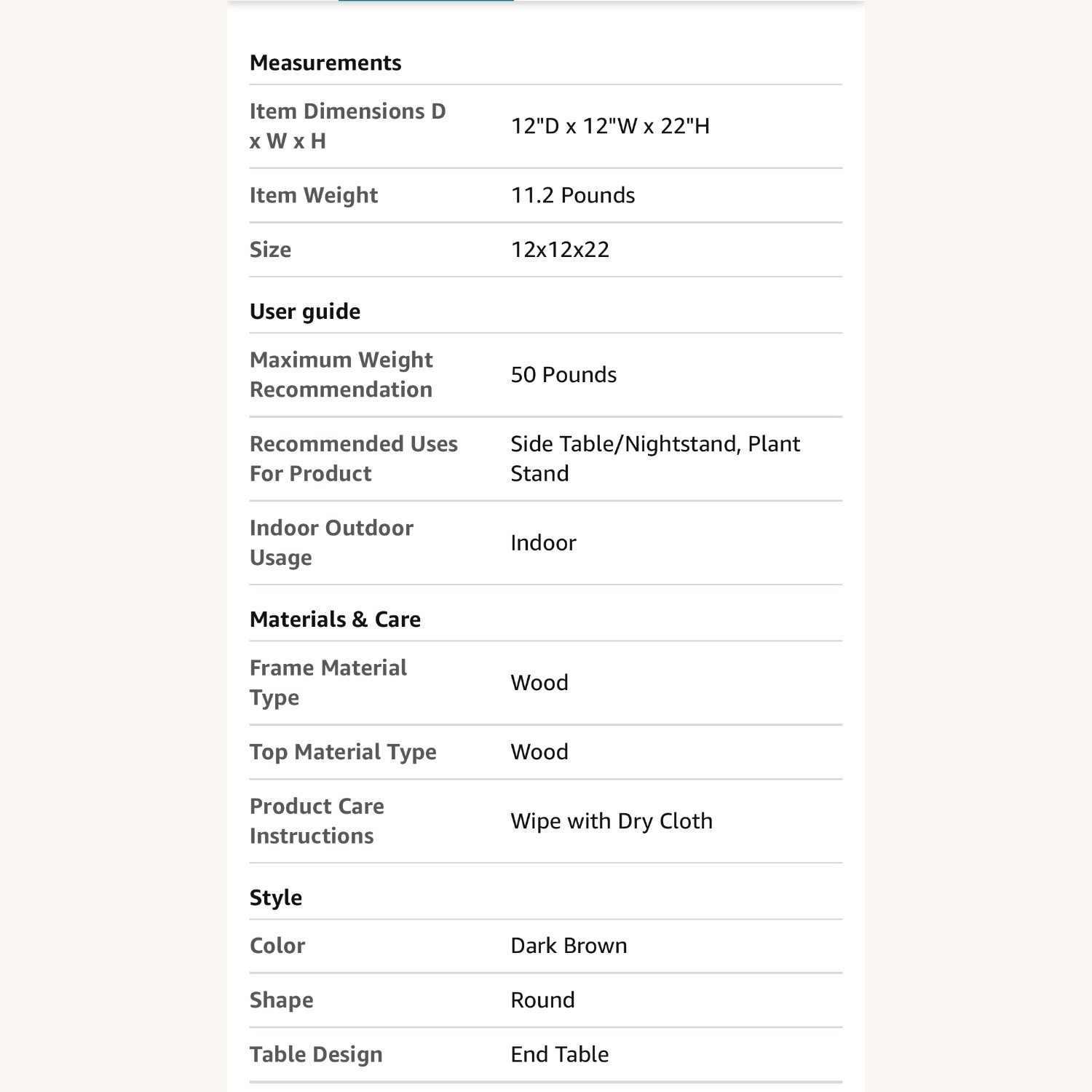 Kate and Laurel Gierson Wooden Side Table - image-4