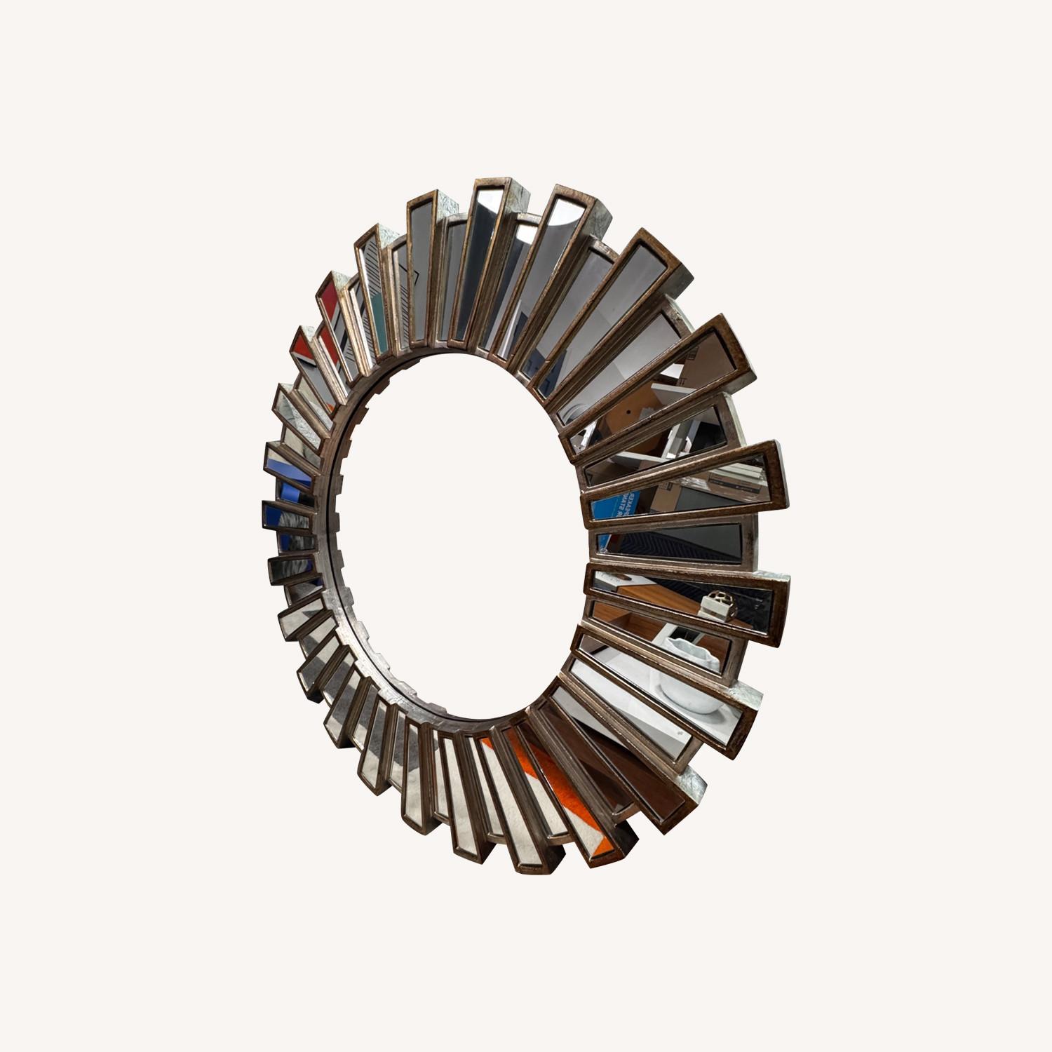 Horchow Gold/Silver Large Sunburst Mirror - image-0