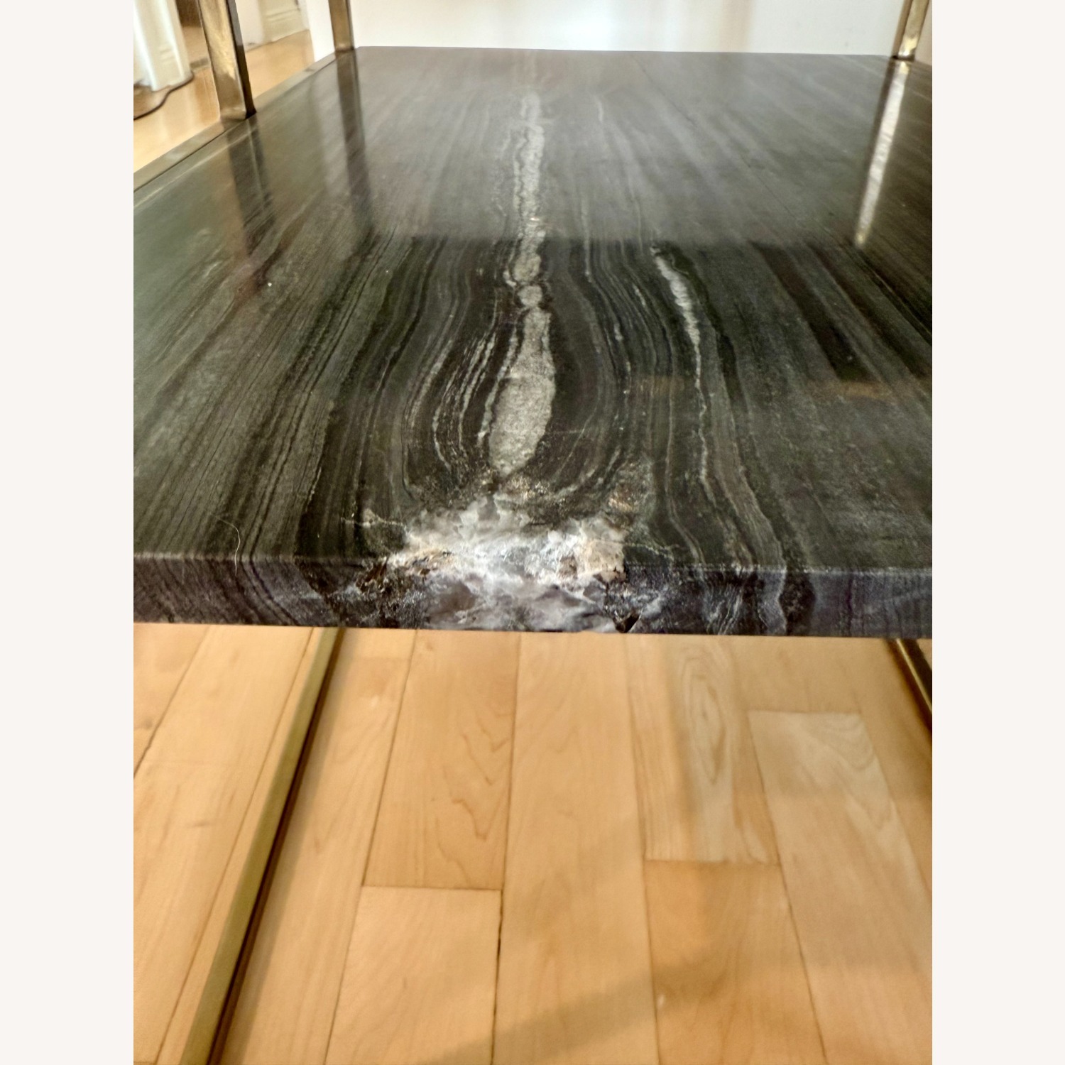 CB2 Two Tone Marble Brass Side Tables - image-2