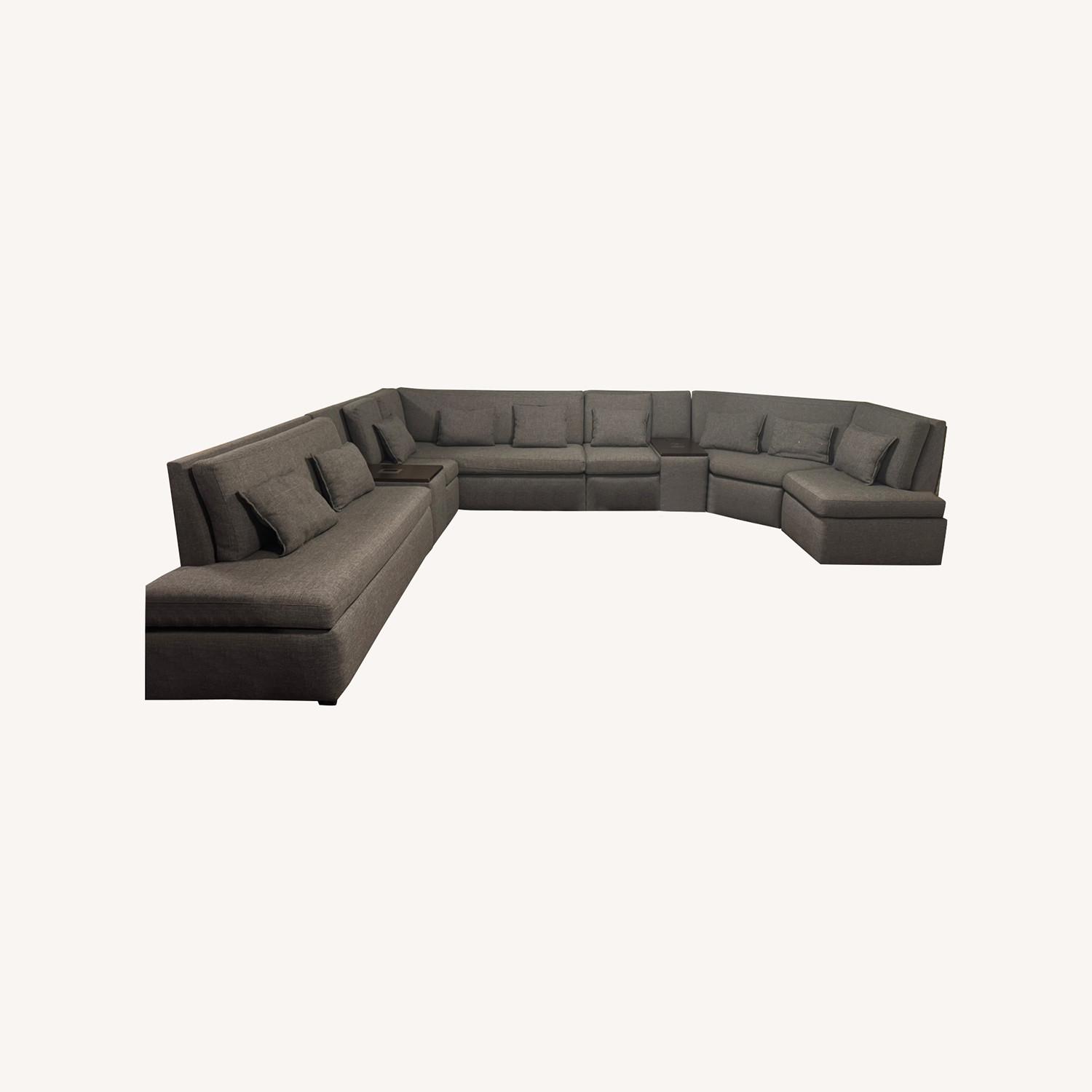 Large Gray Sectional Sofa - image-0