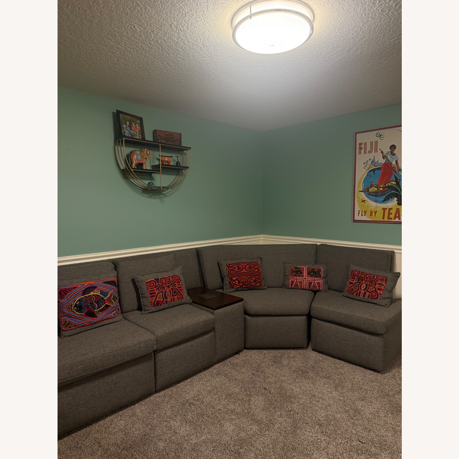 Large Gray Sectional Sofa - image-4