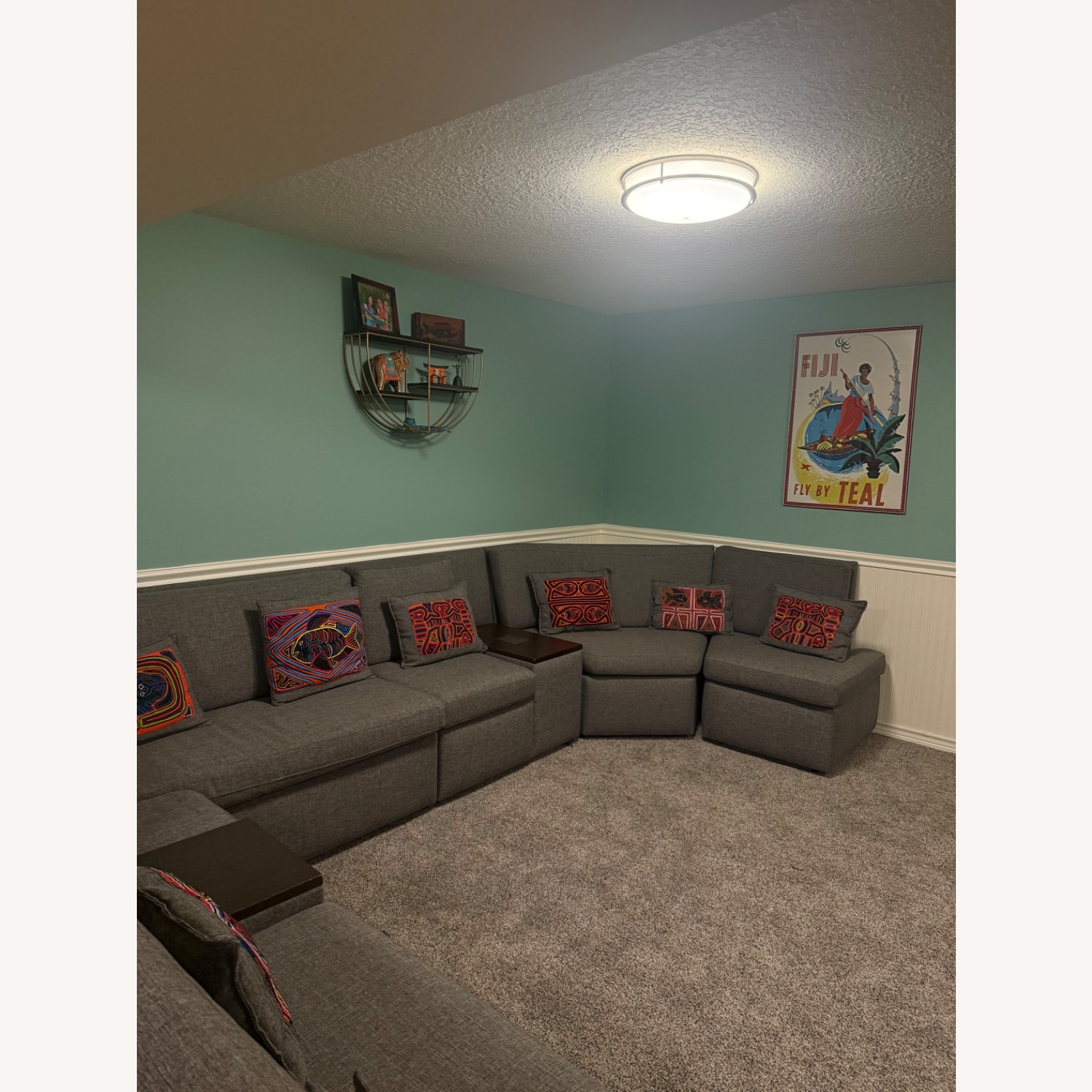 Large Gray Sectional Sofa - image-5