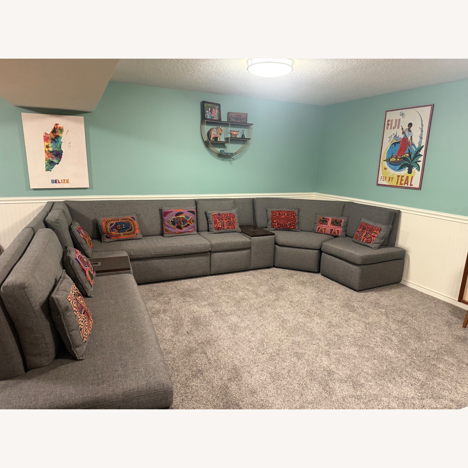 Large Gray Sectional Sofa - image-1