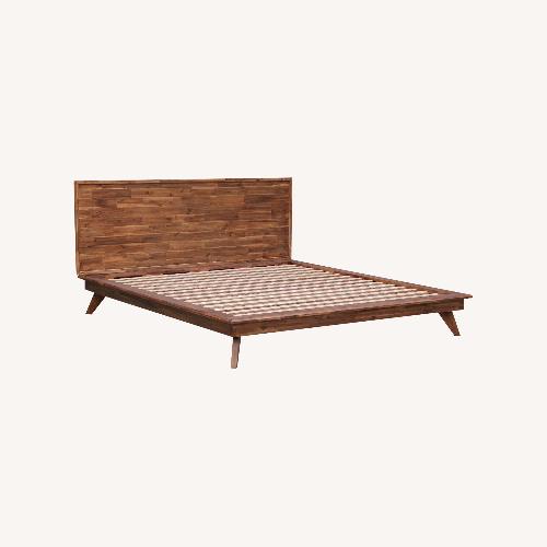 Used Queen Size Bed with Wood Paneled Headboard  for sale on AptDeco