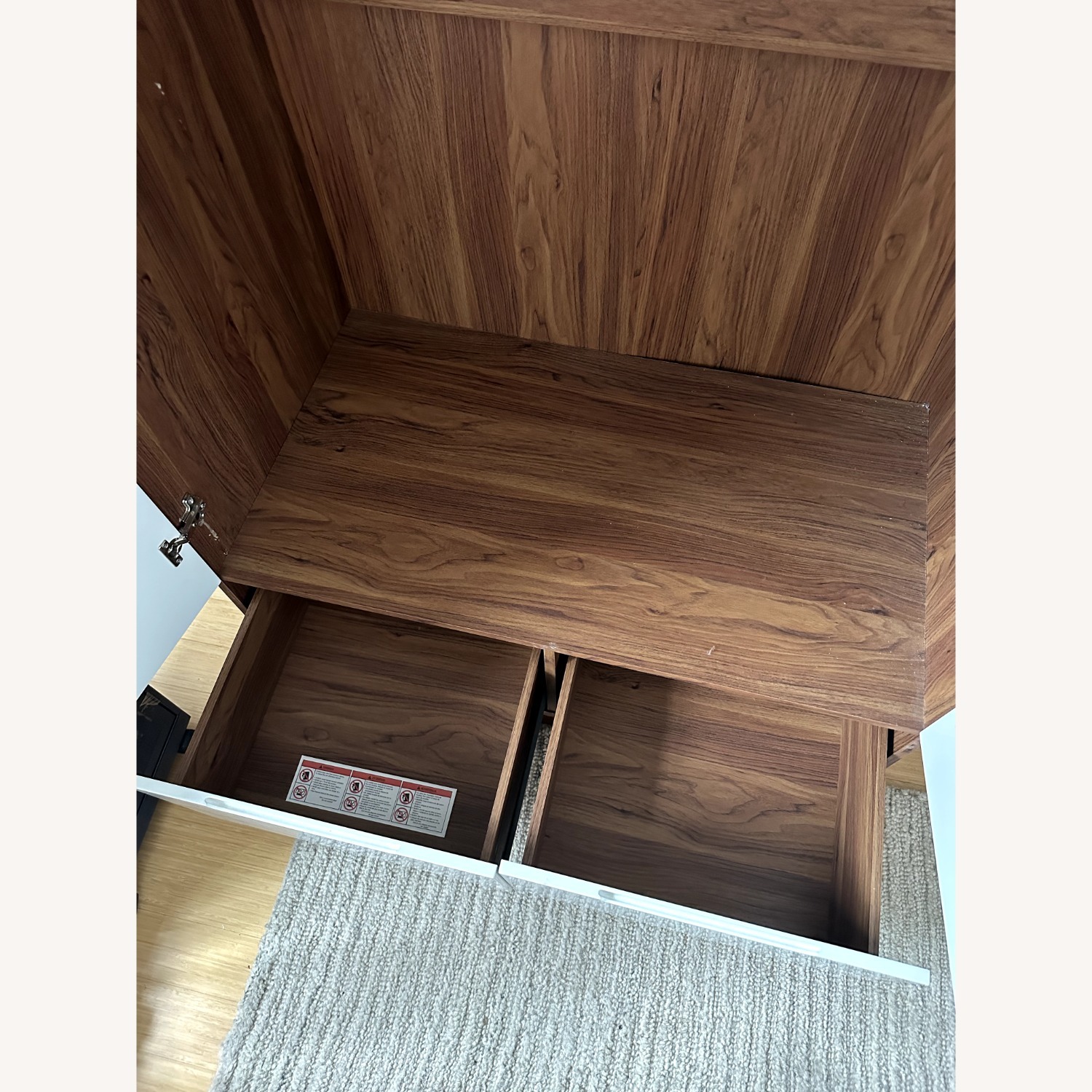 Modern White Walnut Wardrobe - image-3