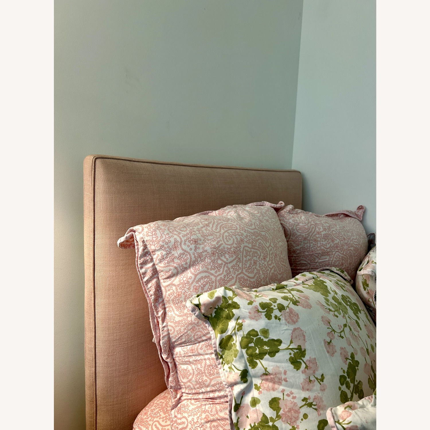 Pink Upholstered Twin Bed with Trundle - image-1