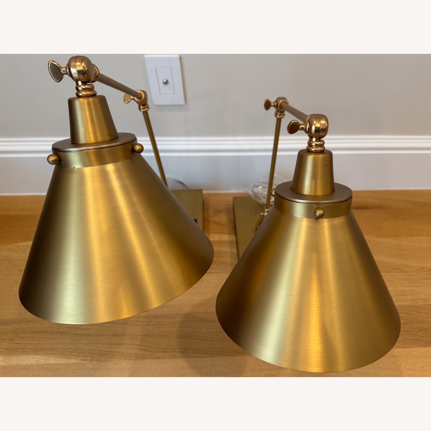 Pair of Elegant Brass Desk Lamps - image-3