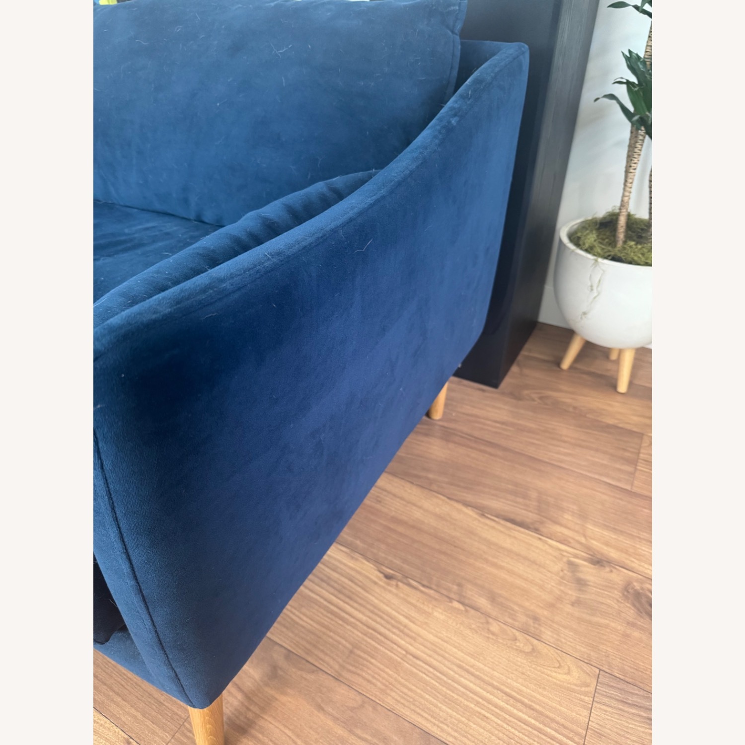 West Elm Antwerp Sofa 76” - Blue Velvet - image-5