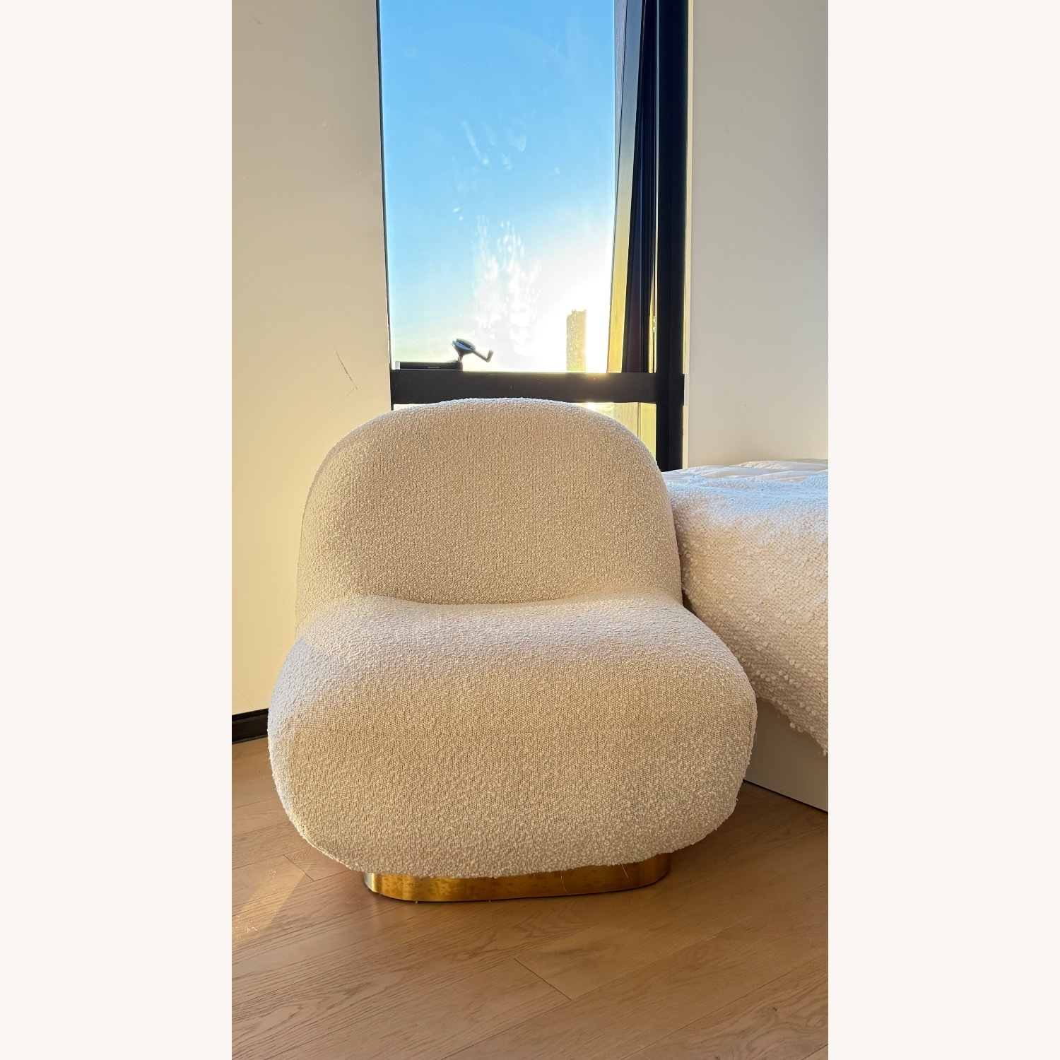 Boucle Chair with Gold Metal - image-7