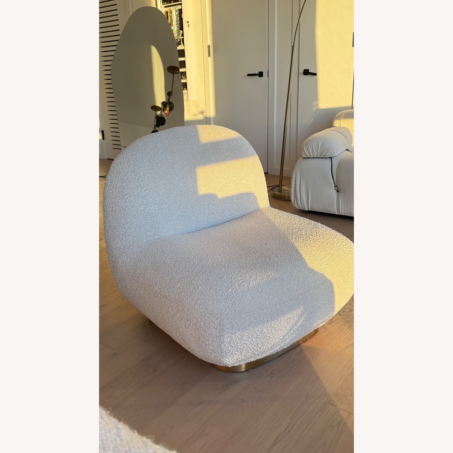 Boucle Chair with Gold Metal - image-5