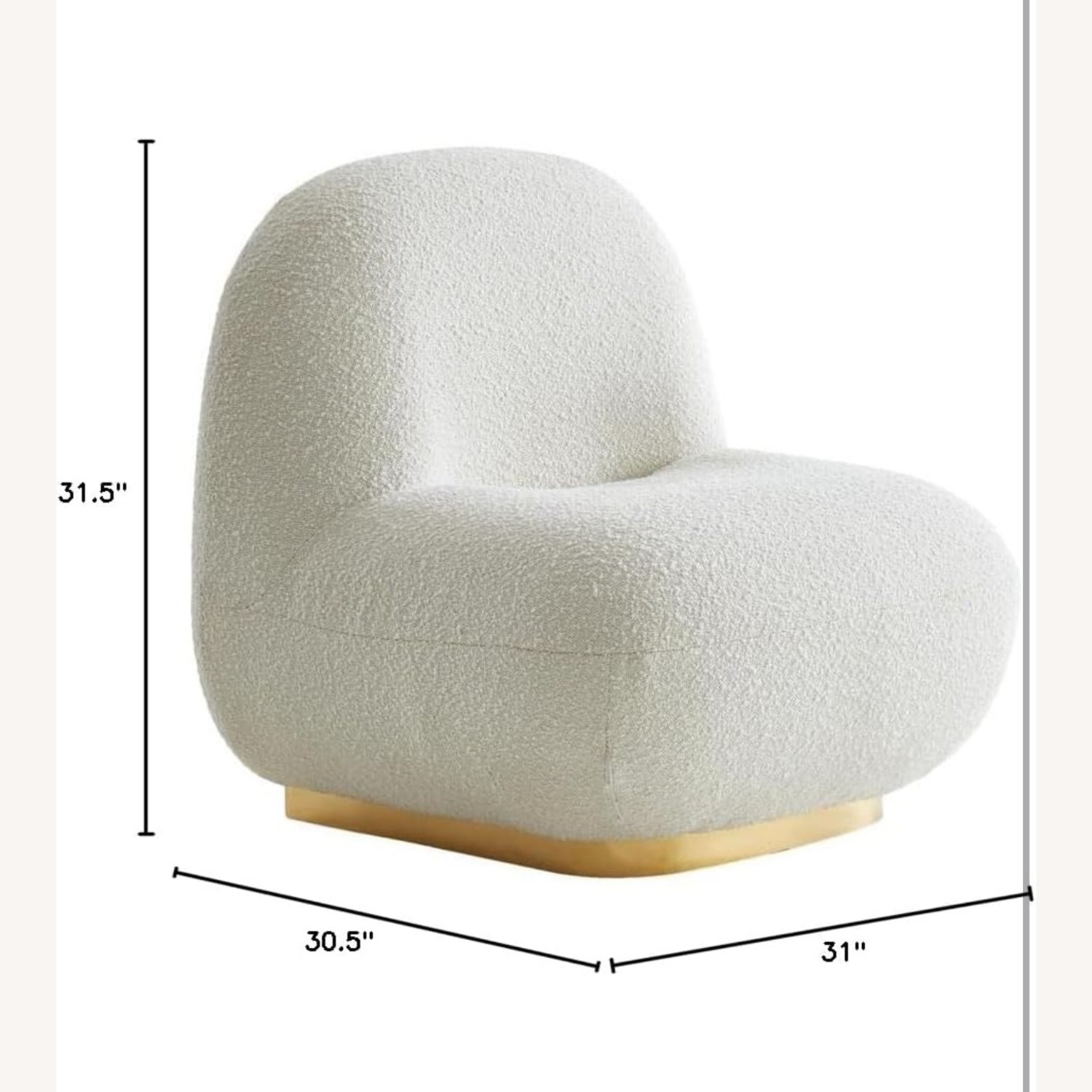 Boucle Chair with Gold Metal - image-10