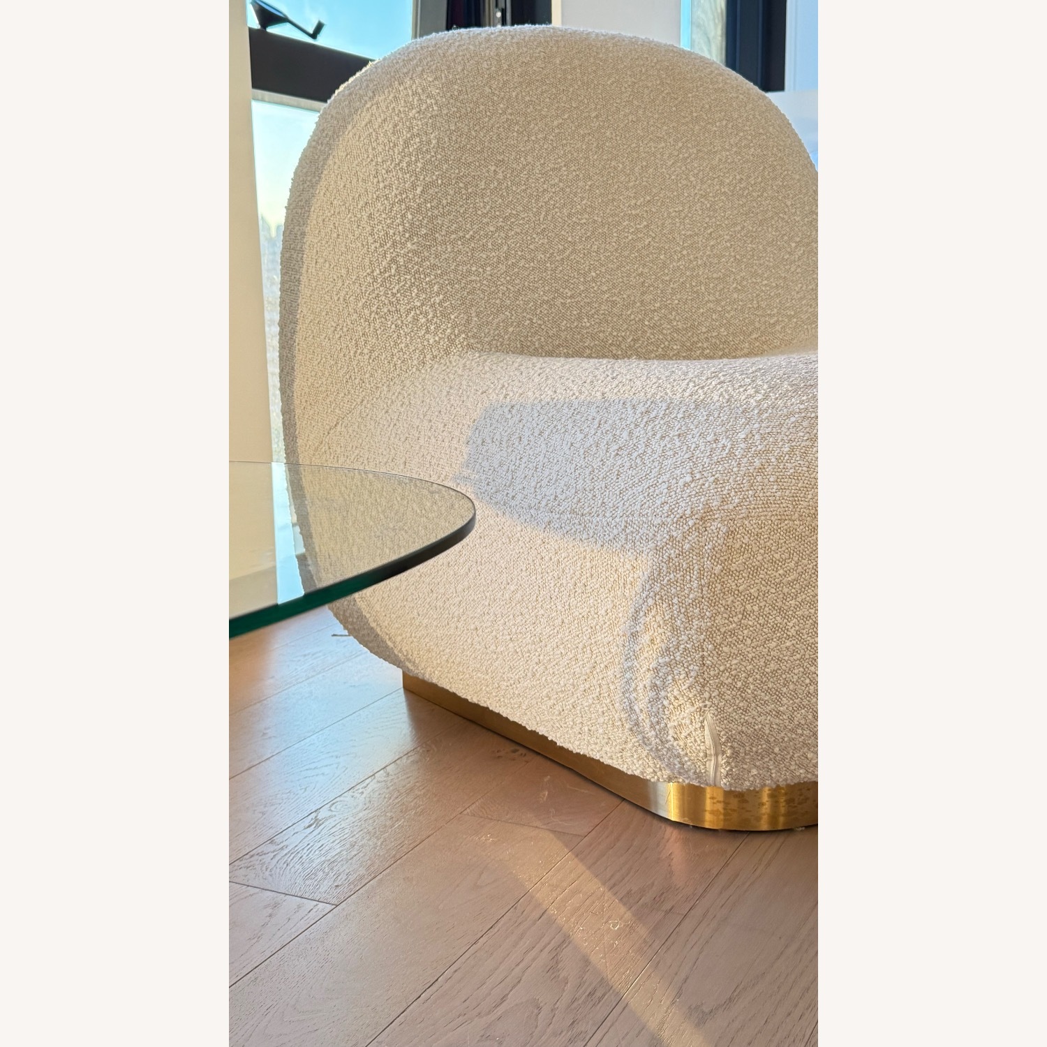 Boucle Chair with Gold Metal - image-4