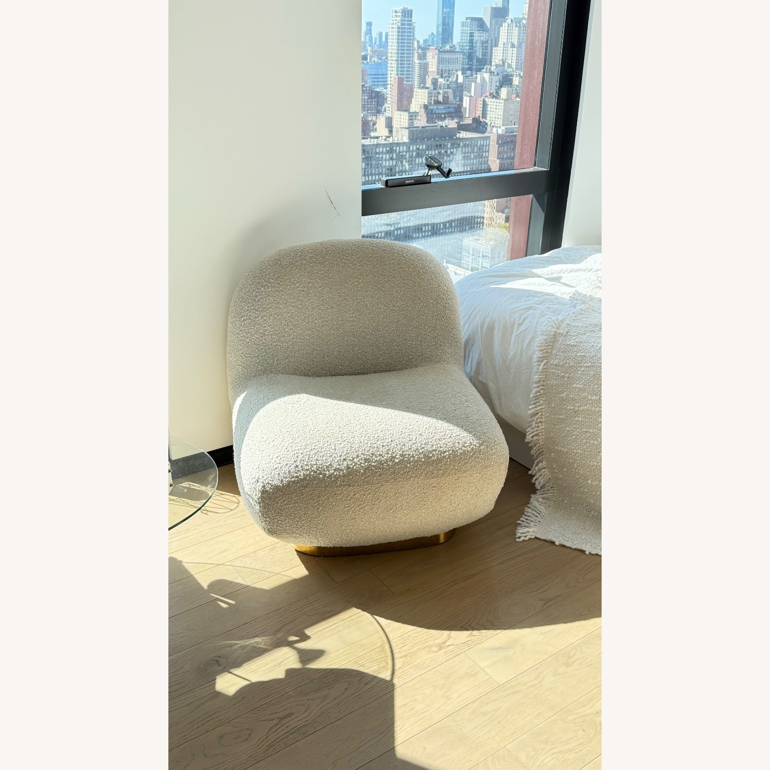 Boucle Chair with Gold Metal - image-3