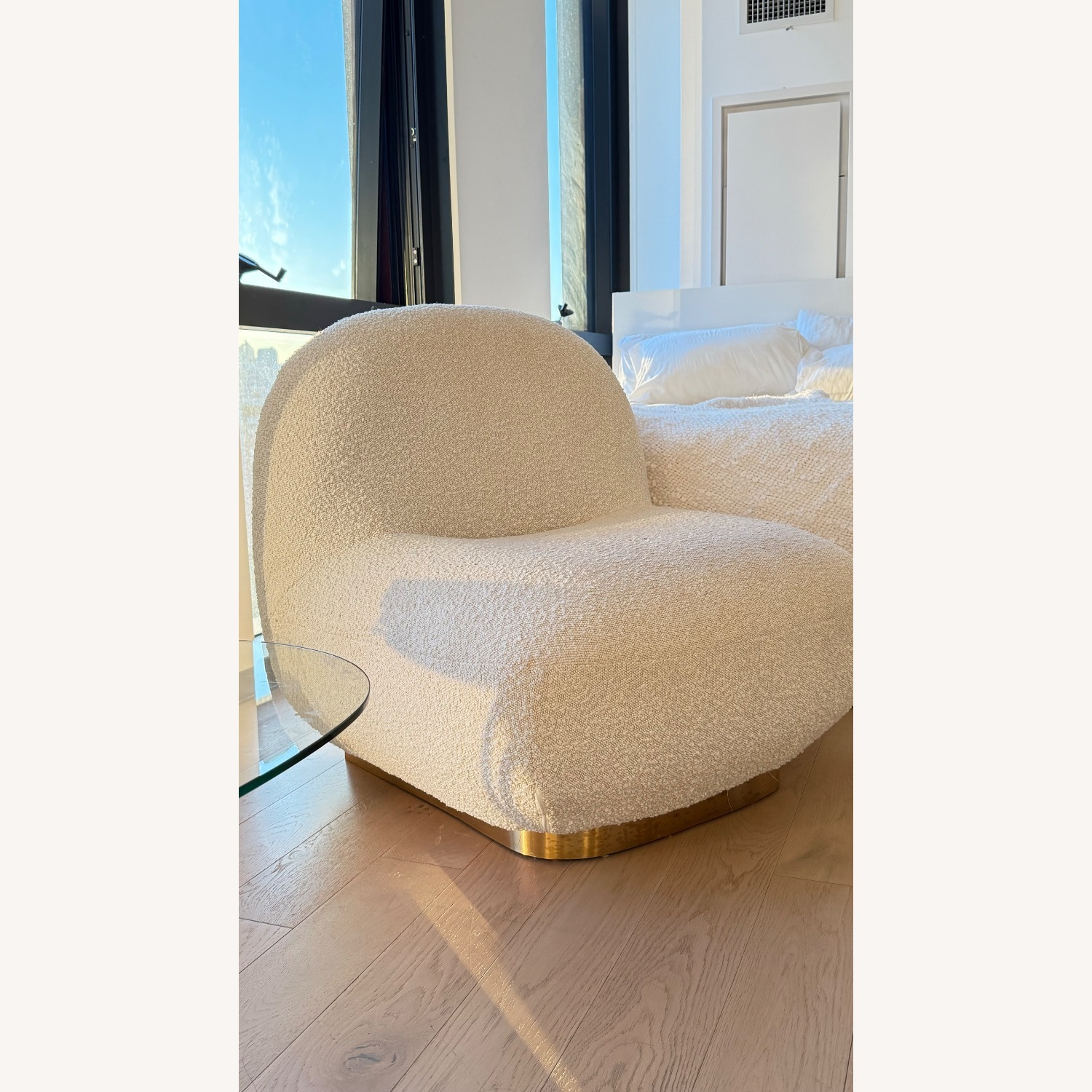 Boucle Chair with Gold Metal - image-2