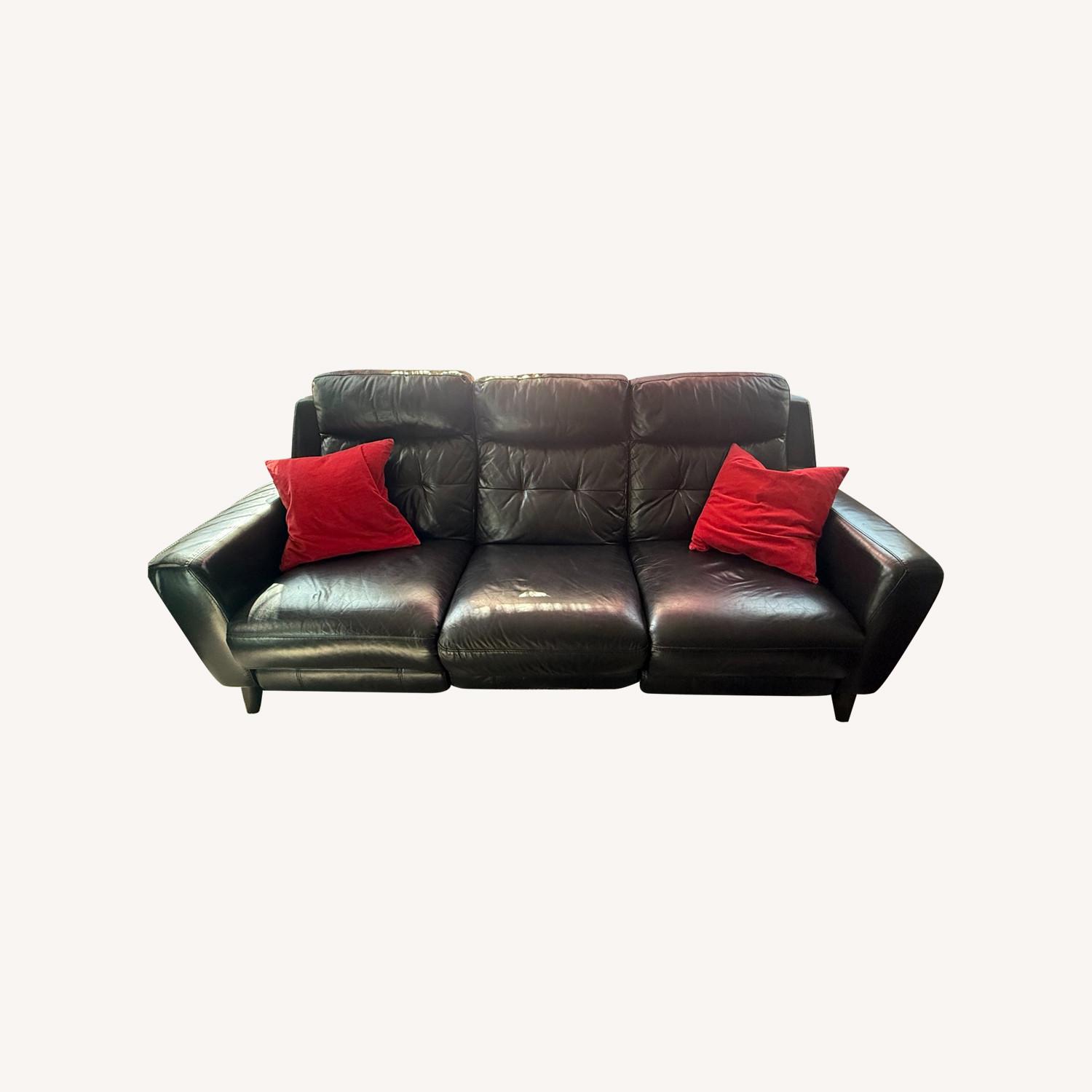 Black Leather Recliner - image-0