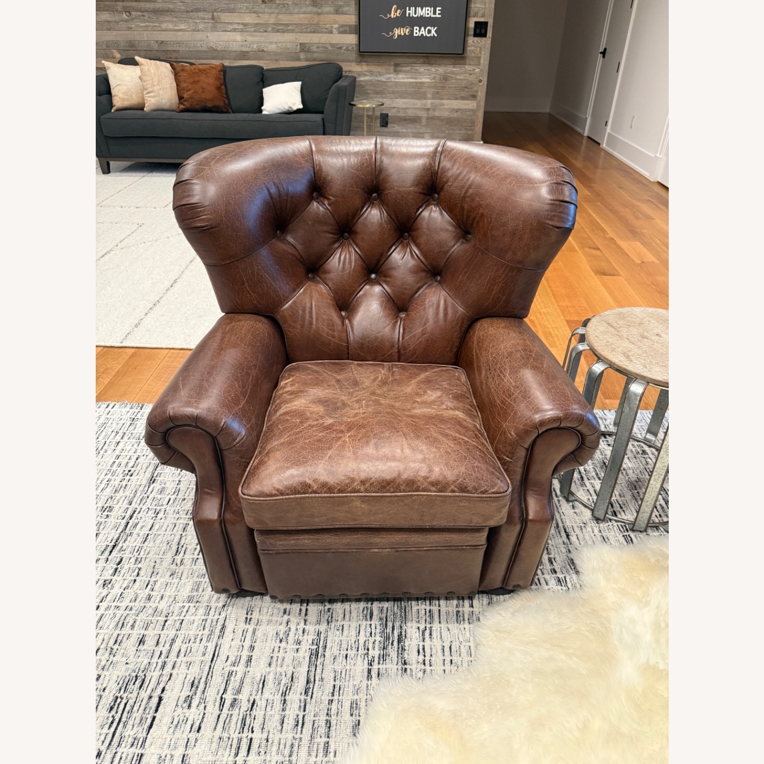 Churchill Leather Recliner with Nailheads - image-3