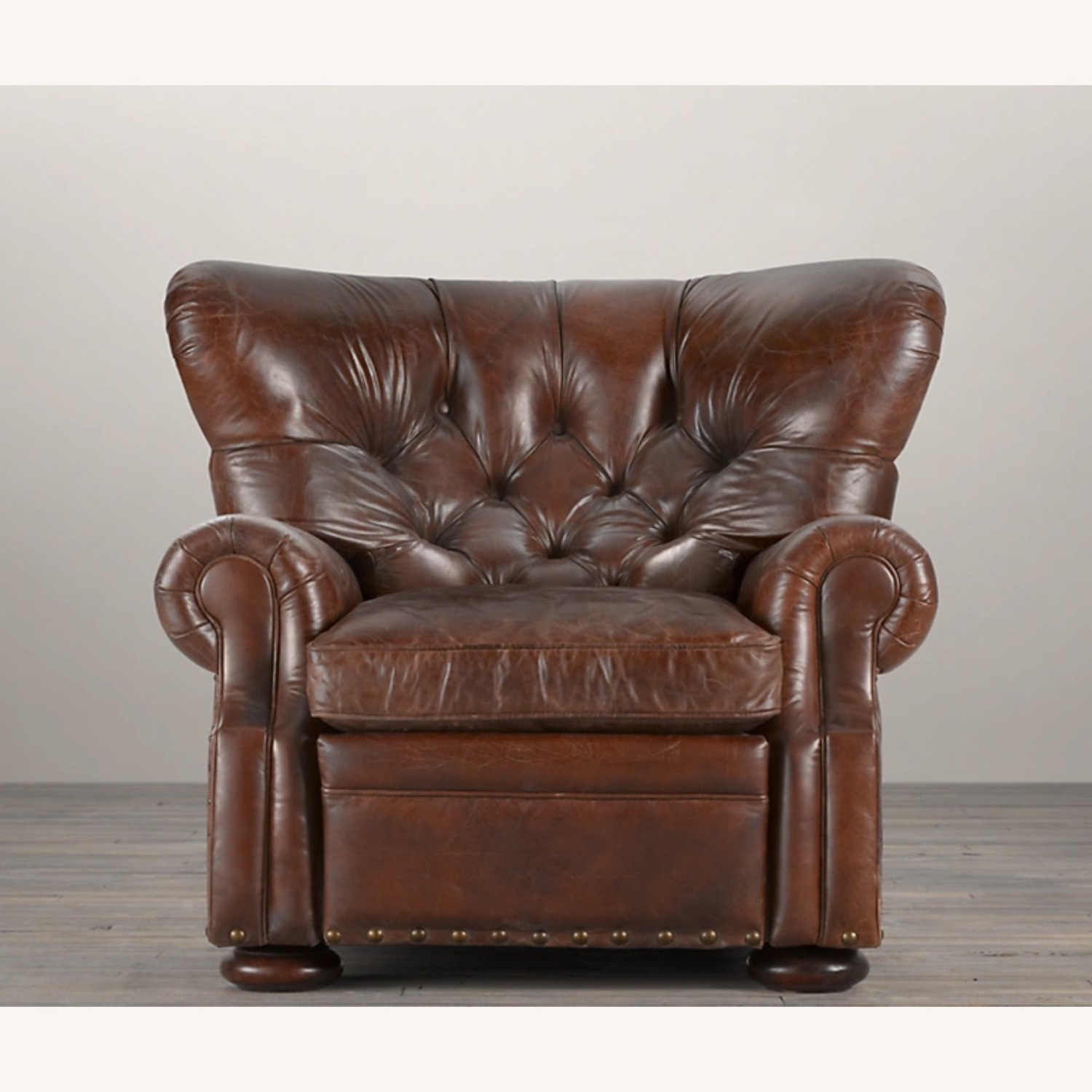 Churchill Leather Recliner with Nailheads - image-0