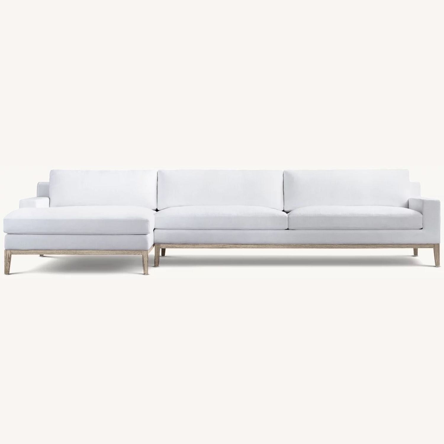 Italia Track Arm Left-Arm Sofa-Chaise Sectional - Oak Base - image-0