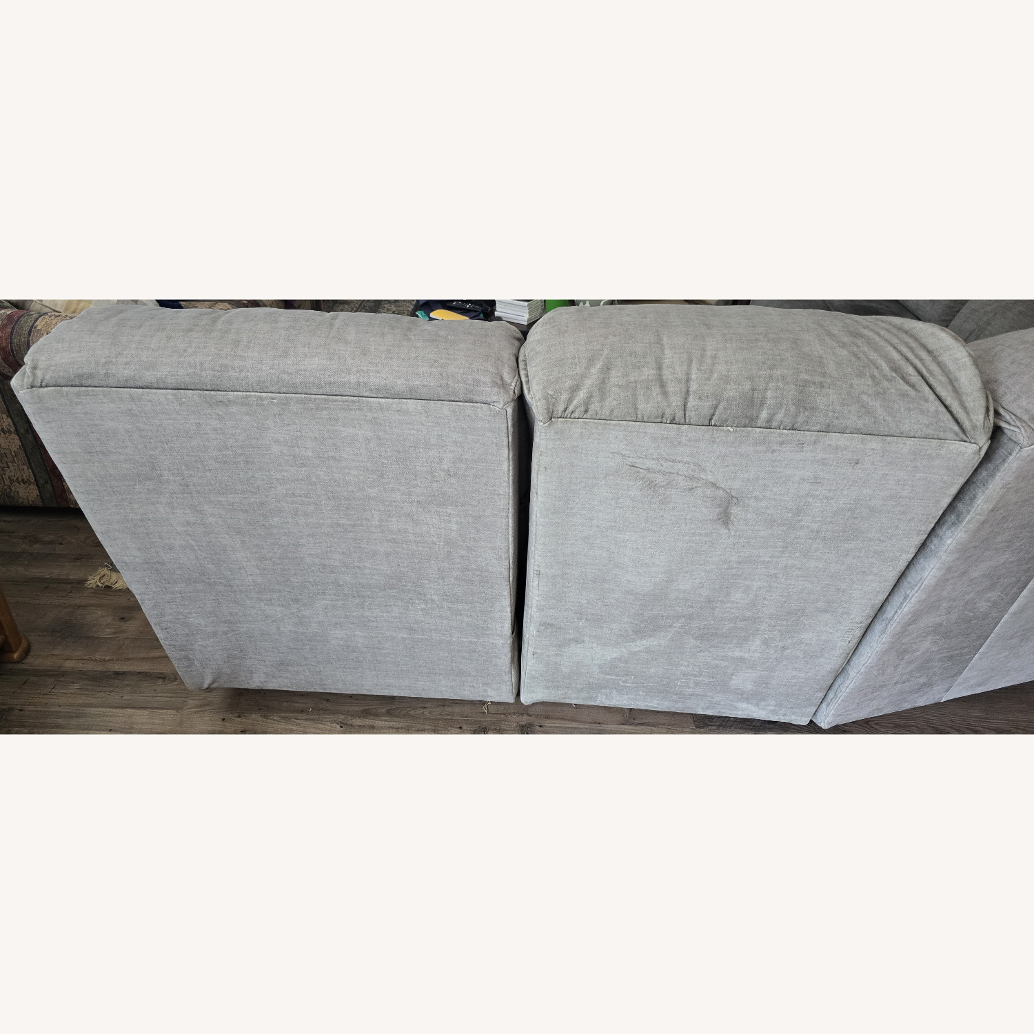 Green Fabric Three-Piece Reclining Sectional - image-7