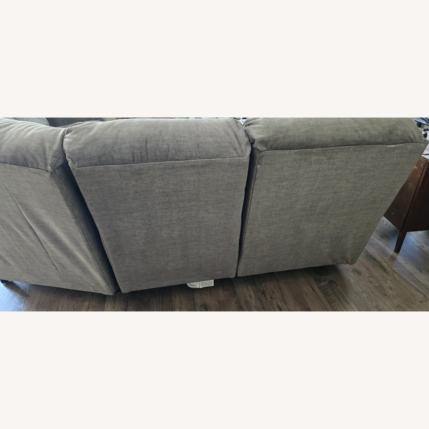 Green Fabric Three-Piece Reclining Sectional - image-3