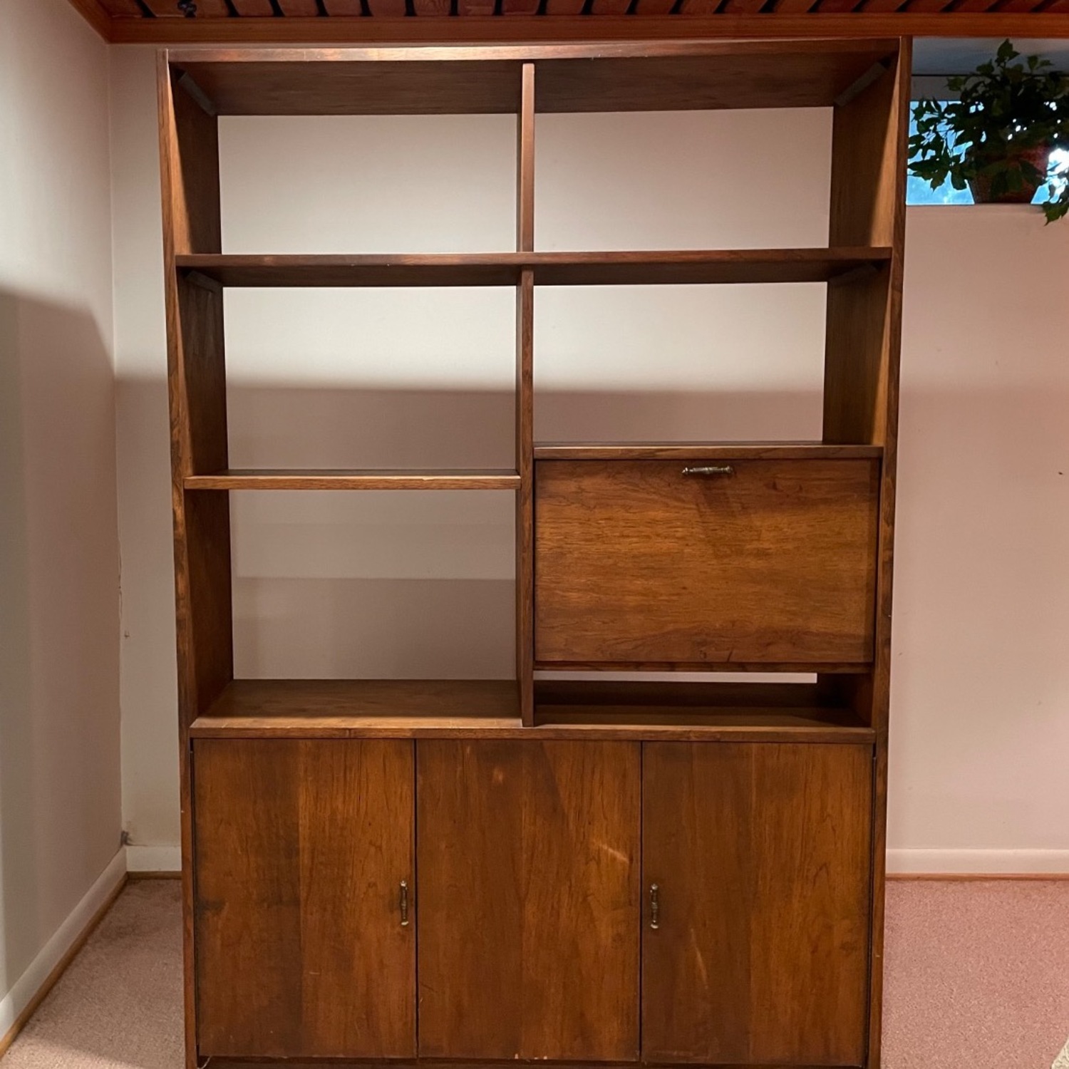 Solid Pecan Wall Unit - image-0