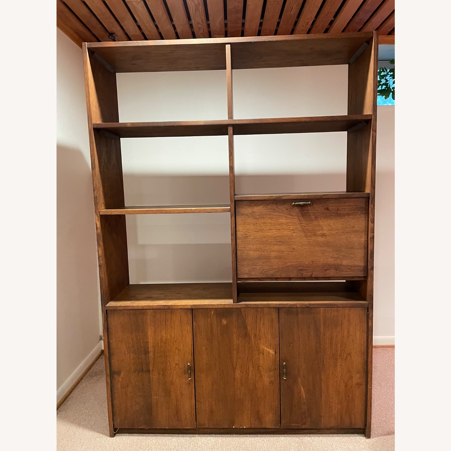 Solid Pecan Wall Unit - image-7