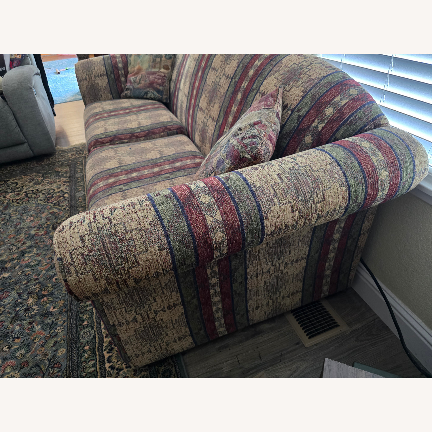 Extra-Wide Two-Seat Striped Pattern Sofa  - image-2