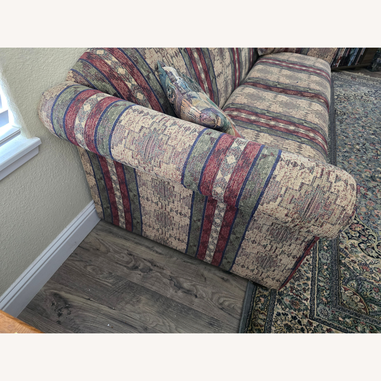 Extra-Wide Two-Seat Striped Pattern Sofa  - image-3