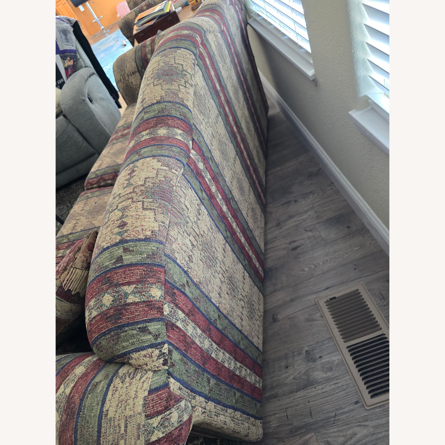 Extra-Wide Two-Seat Striped Pattern Sofa  - image-1