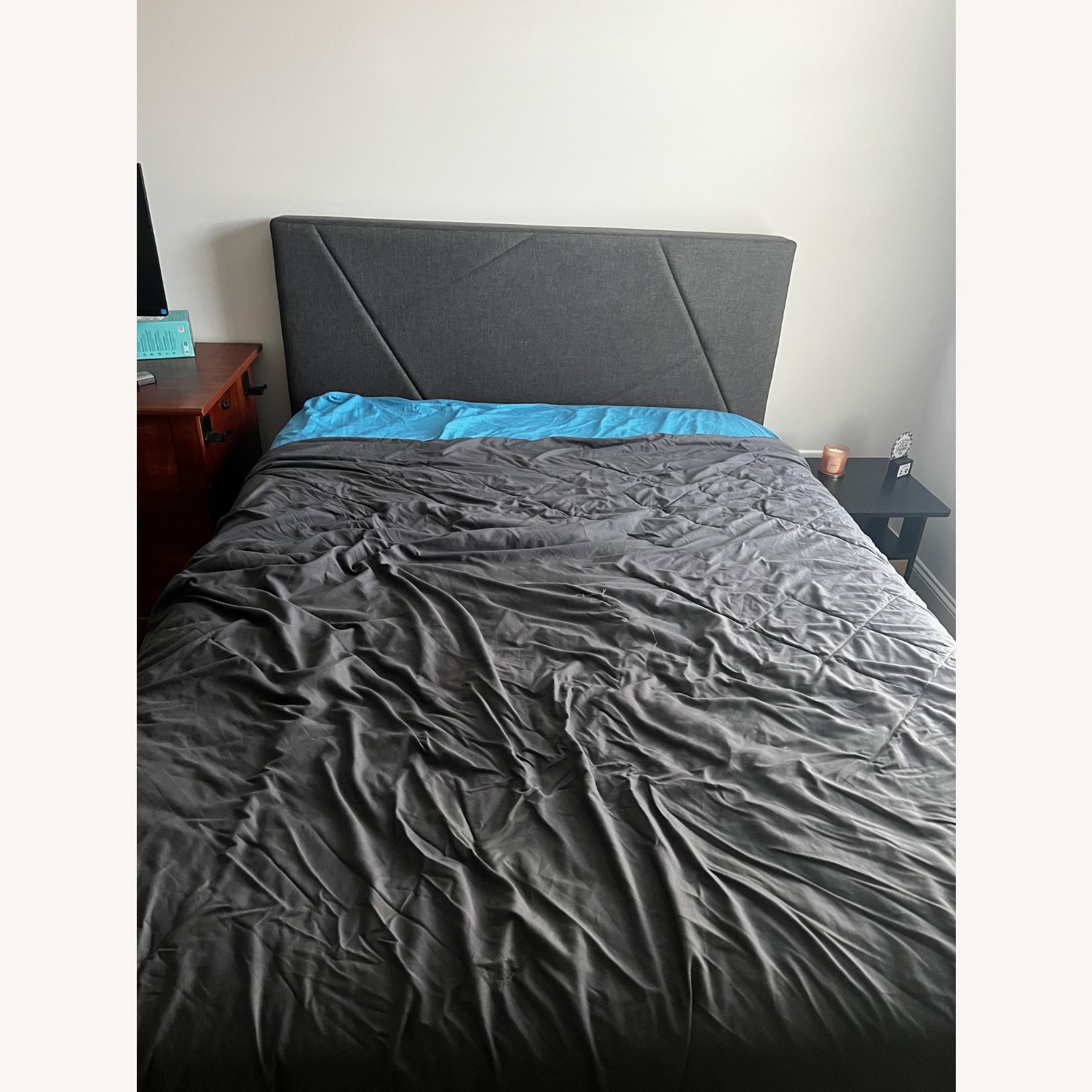 Dark Gray Full Size Bed Frame - image-4
