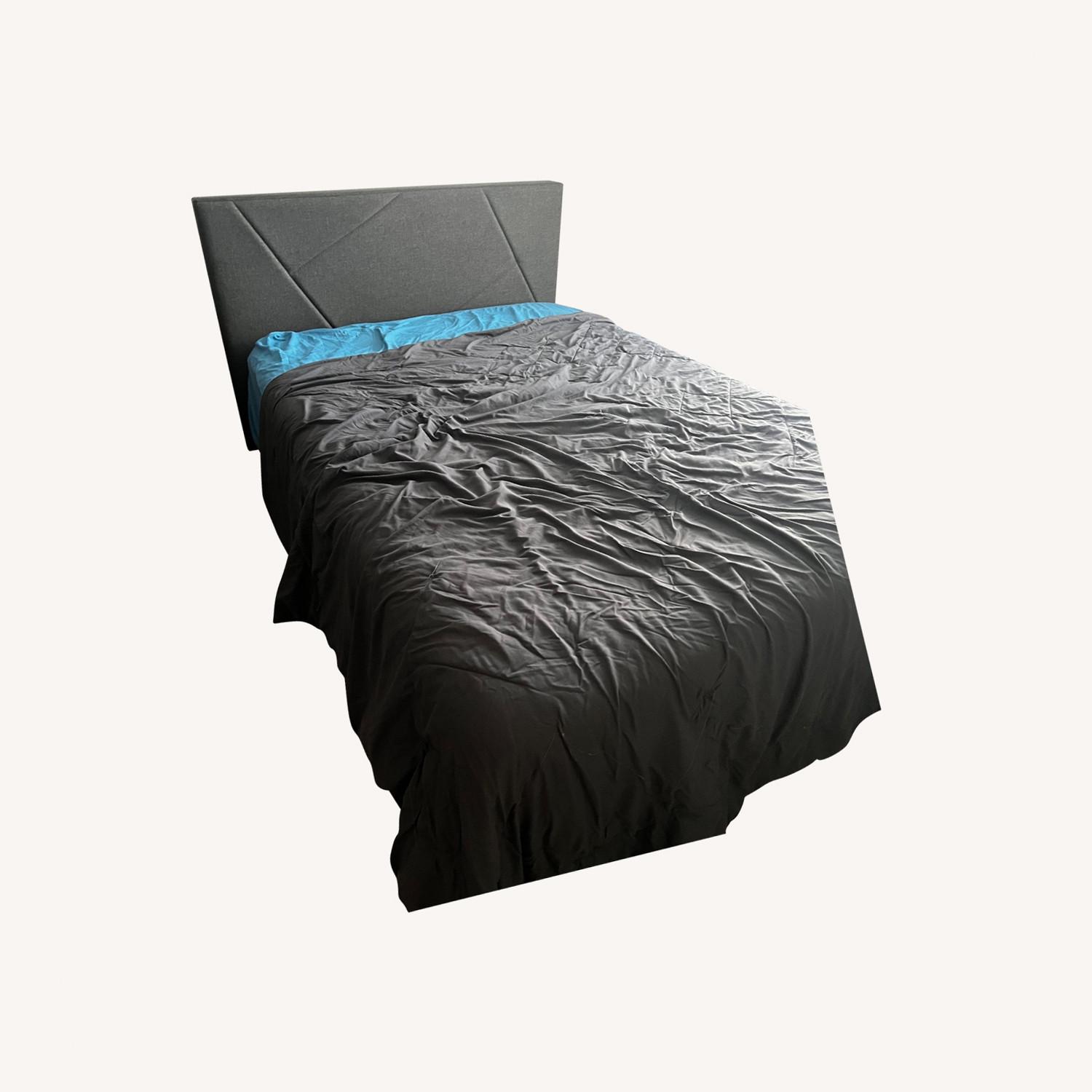 Dark Gray Full Size Bed Frame - image-0
