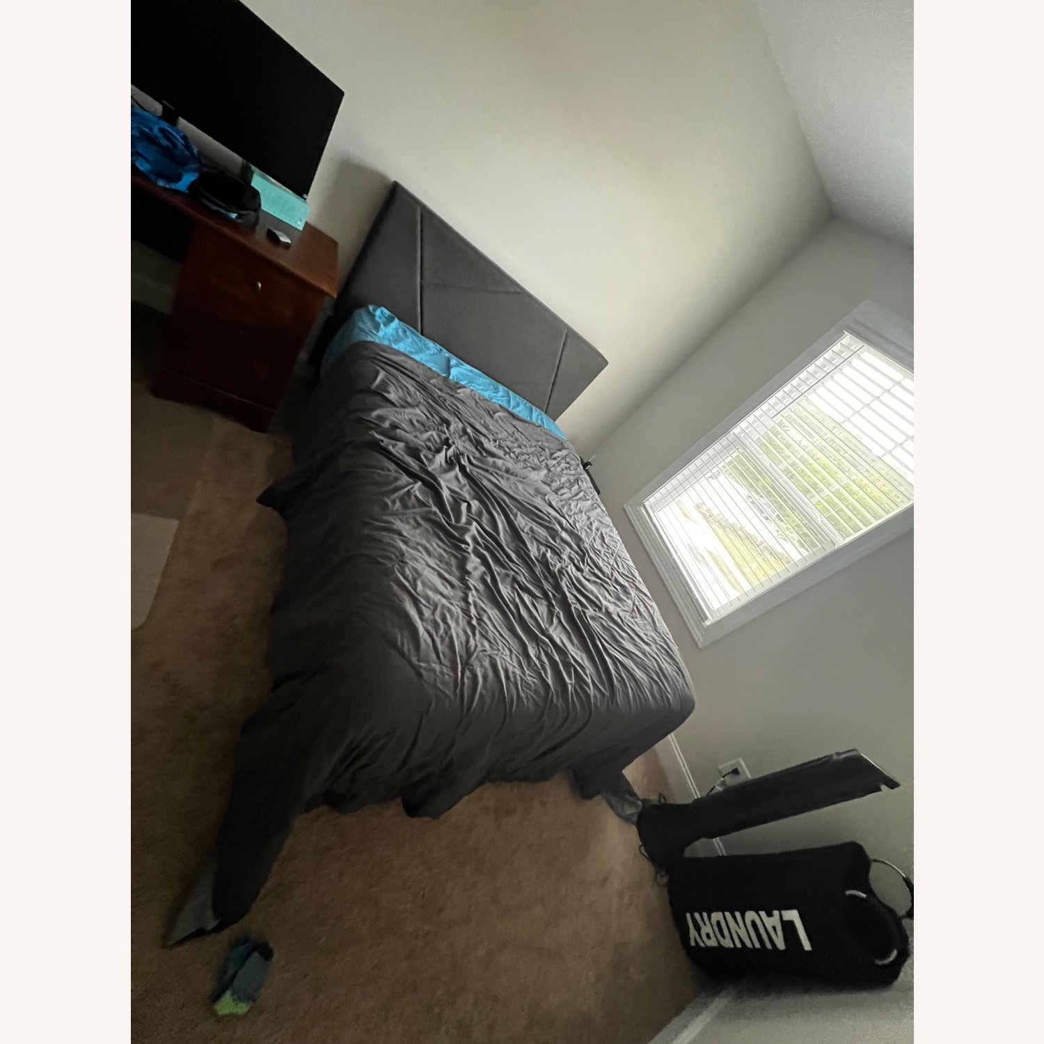 Dark Gray Full Size Bed Frame - image-3